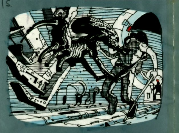 TheCinesthetic's tweet photo. Ridley Scott’s original storyboards for Alien (1979). https://t.co/H7AMRlMqaS