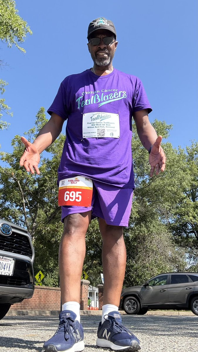 TeamKimlee's tweet photo. On a promotional tour in Ashland, VA for the Ovarian Cancer TealBlazers Mid-Week Walk in Richmond, VA on 9/24. The official T-shirt for the event.💜💚🩵🤍
Link to register: https://t.co/eTPsArPUjf
#teamkimleeletsdoit
#ovariancancerawareness https://t.co/XpP51pS4R7