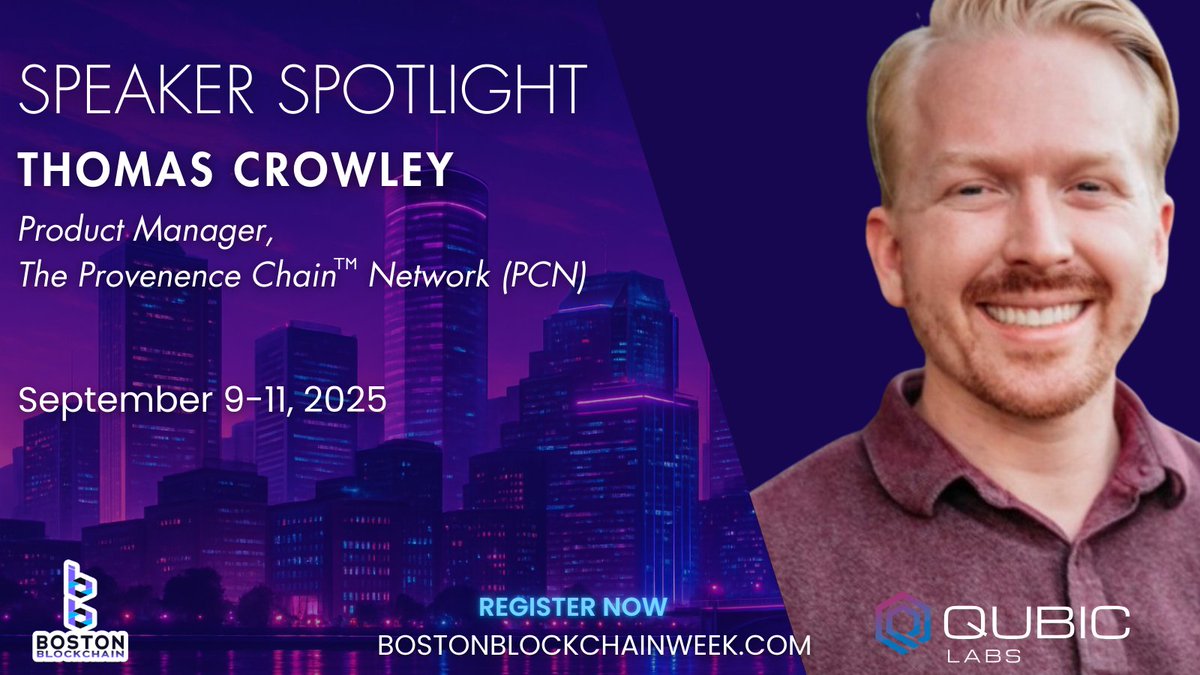 🎤 We’re excited to announce that Thomas Crowley with The Provenance Chain™ Network (PCN) will be speaking at Boston Blockchain Week 2025: Where Blockchain Meets AI.

He will be joining a powerhouse lineup of builders, investors, and innovators shaping the future of
