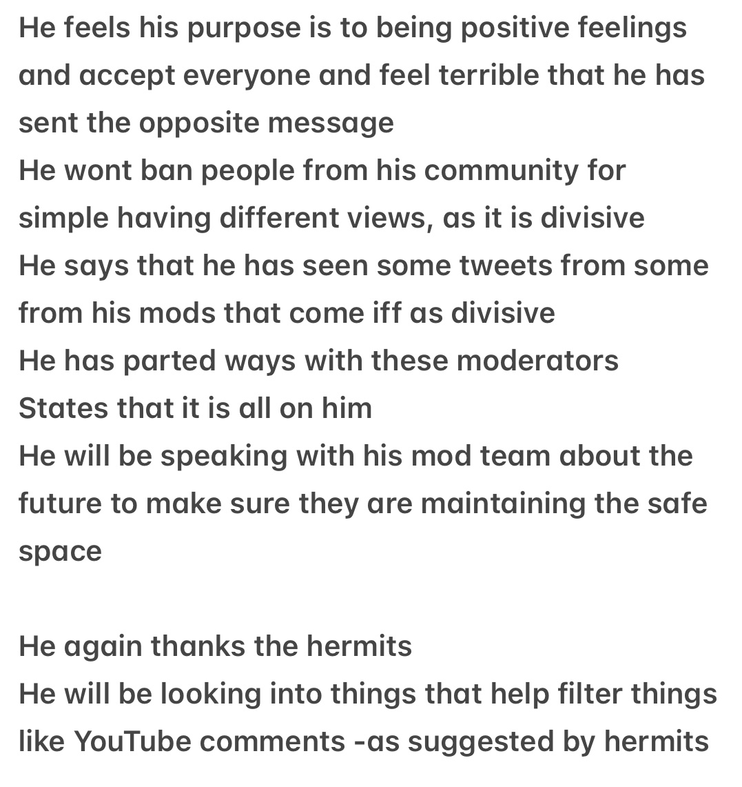 Elyse13579's tweet photo. A written summarry of skizz’s appology

He worded it well and i am glad he finally addressed things https://t.co/RULZ25MOOF