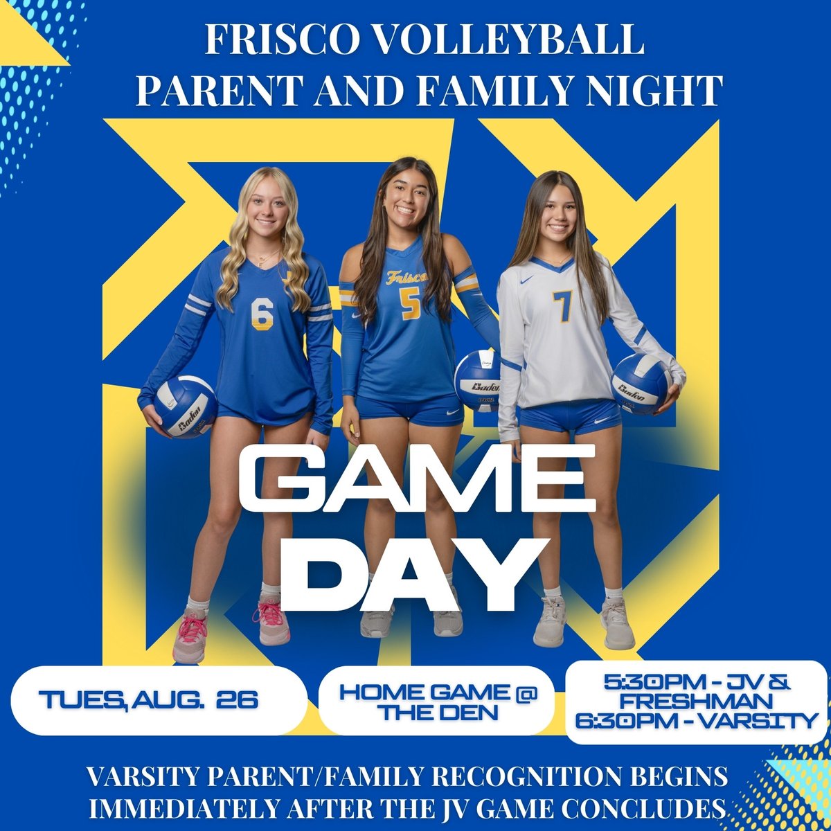 Frisco High School Volleyball (@friscohighvball) on Twitter photo Game Day and Parent/Family Appreciation Night! See you all there at The Den!!! <a href="/FHSRaccoons/">Frisco High School</a> <a href="/DrShawnPerry/">Dr. Shawn S. Perry</a> Game Day and Parent/Family Appreciation Night! See you all there at The Den!!! <a href="/FHSRaccoons/">Frisco High School</a> <a href="/DrShawnPerry/">Dr. Shawn S. Perry</a>