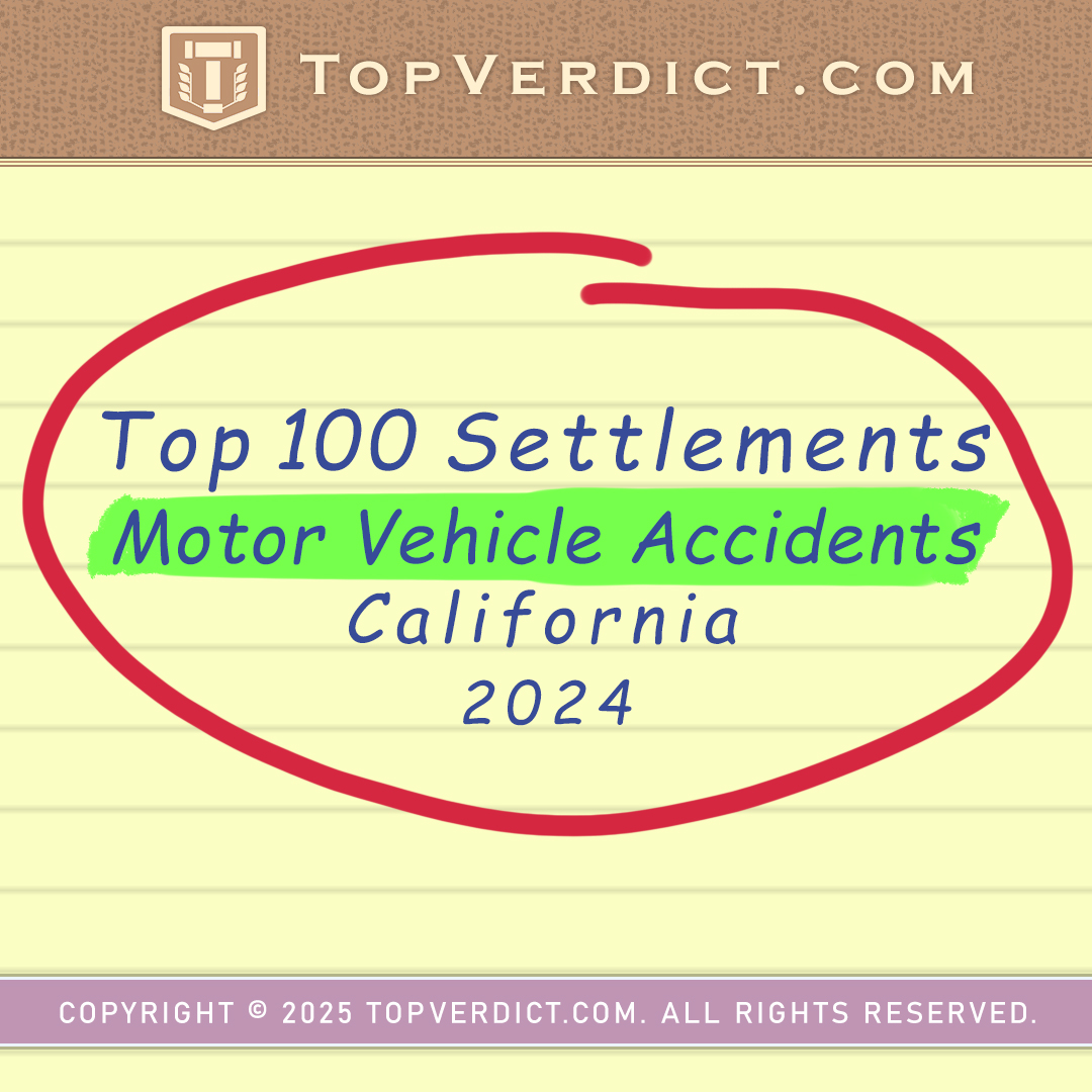 top_verdict's tweet photo. Congrats to the law firms and attorneys who made the list of Top 100 Motor Vehicle Accident Settlements in California in 2024: https://t.co/FtZfJHkBc2. Please like, share, and subscribe!

#TopVerdict #Top100MotorVehicleAccidentSettlementsCalifornia2024 #CarAccidentLawyersCA https://t.co/jTrzWTSHQL