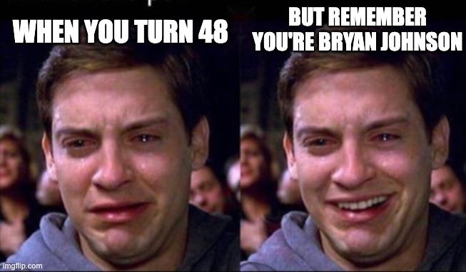 bryan_johnson's tweet photo. my team made me memes for my bday 💙🧵 https://t.co/PCr4AQ9psq