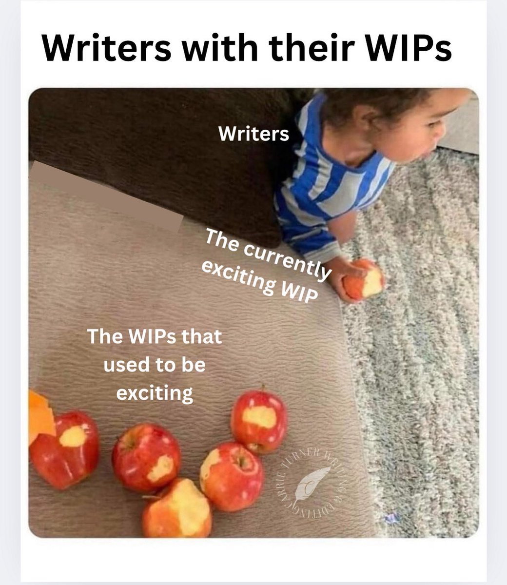Ah, yes. It’s the proverbial half-eaten pile of WIPs. What are you biting into today? 

#writing #memes
