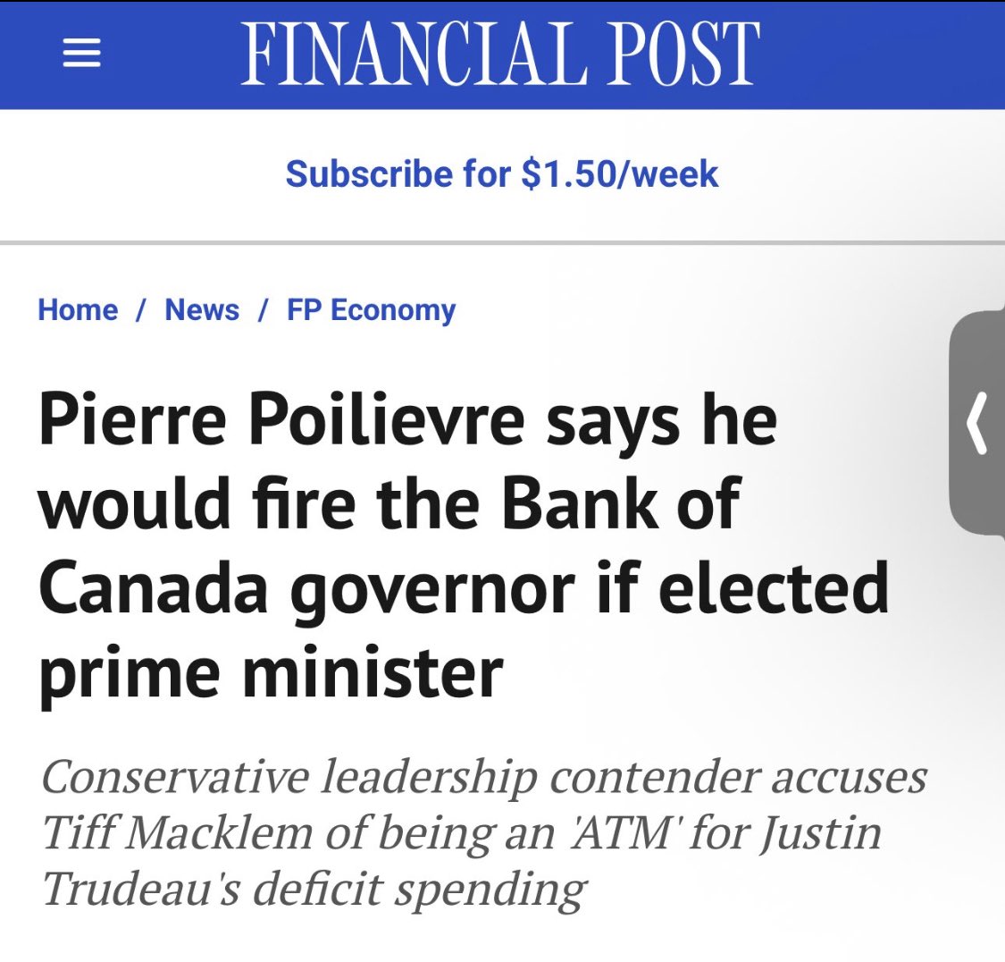 Marc Nixon (@marcnixon24) on Twitter photo The Bank of Canada governor is responsible for the worst inflation Canada has seen in any of our lifetimes.
The fastest rise and interest rates in Canadian history
And now a completely broken real estate industry 
Pierre 2.0 is Based The Bank of Canada governor is responsible for the worst inflation Canada has seen in any of our lifetimes.
The fastest rise and interest rates in Canadian history
And now a completely broken real estate industry 
Pierre 2.0 is Based