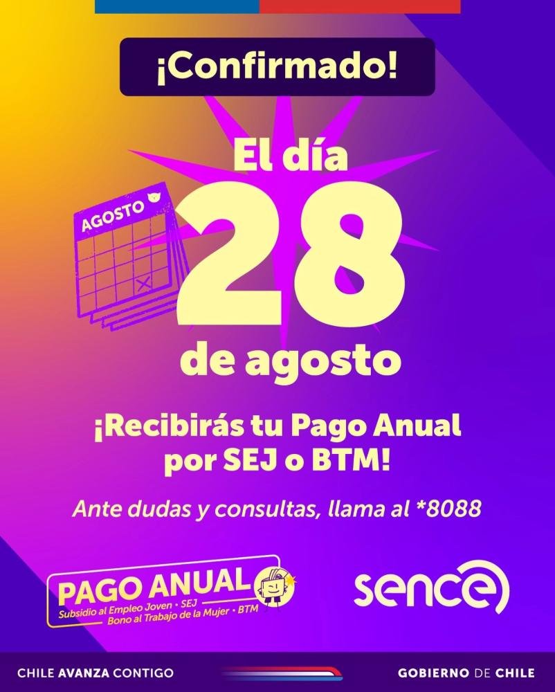 Más de 34 mil personas se verán beneficiadas por el pago anual 2024 del Bono al Trabajo de la Mujer y Subsidio al Empleo Joven de SENCE: * Más de 7 mil millones de pesos… dlvr.it/TMjBwD #BonoTrabajoMujer #SubsidioEmpleoJoven #SENCE #TrabajoDigno #BeneficiosSociales