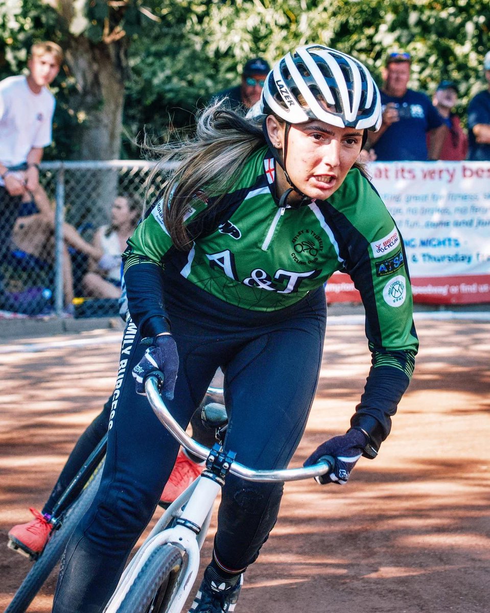 Many congratulations to Astley &amp; Tyldesley's Emily Burgess on winning the British Women's Cycle Speedway title for the 3rd time, at Southampton on Monday. This was despite breaking a collar bone 8 weeks earlier, which significantly affected her preparations for the Championship.