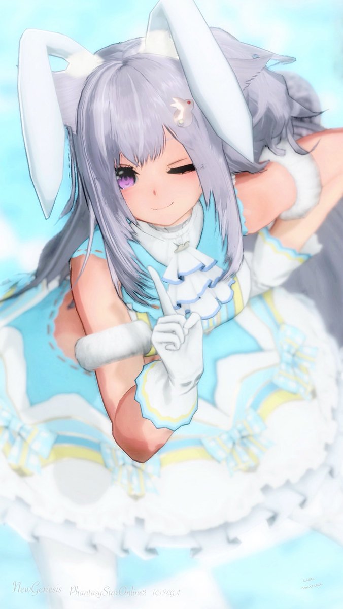 おはよーっ！

バニー週間？も大詰め🐰✨

今日は涼しげブルーのバニーちゃん🎐🫧💕

#メンテの日じゃないけどssを貼る #バニーの日 #PSO2_NGS