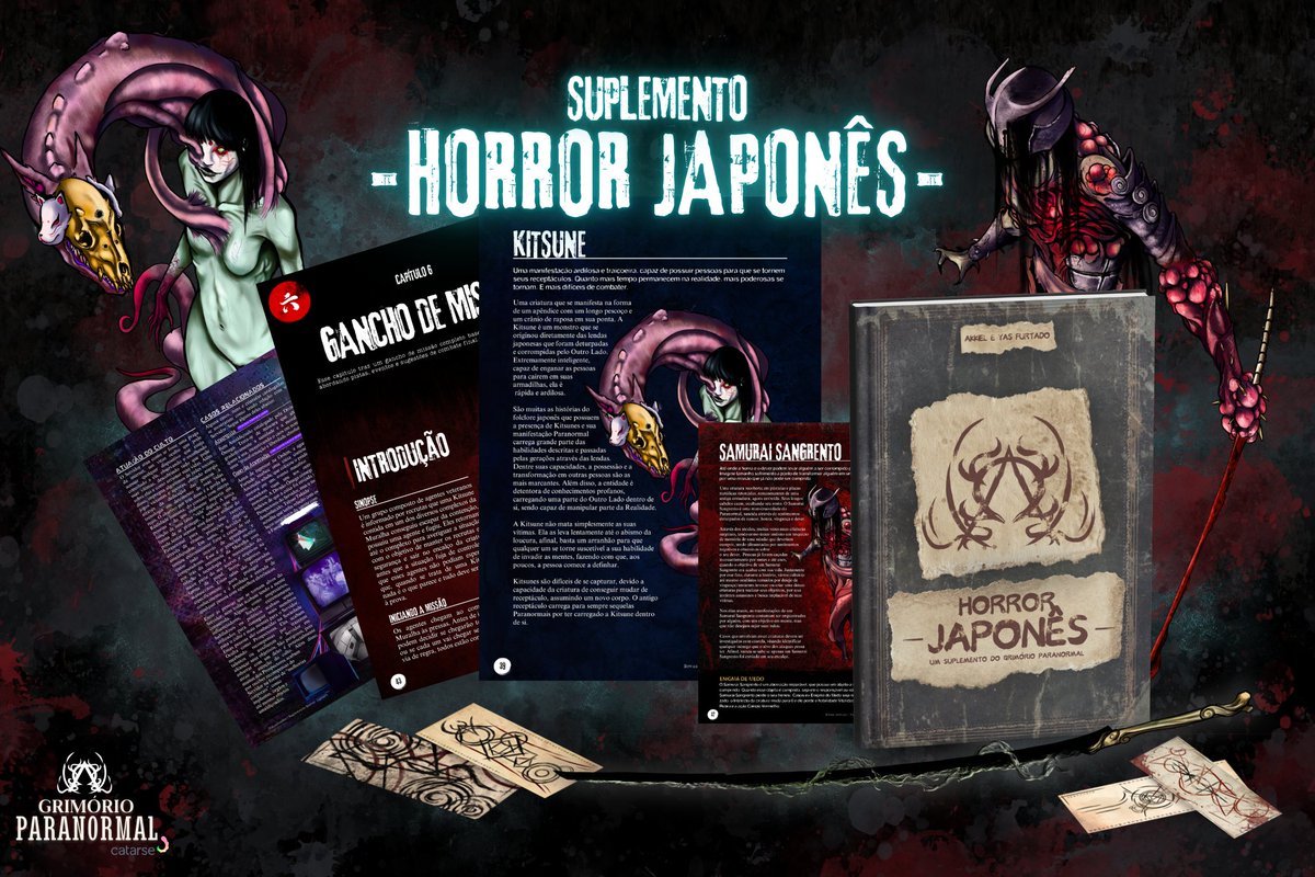 GrimorioPrnml's tweet photo. Olá, cultistas!

O nosso suplemento Horror Japonês está disponível em nosso catarse. O suplemento possui mais de 50 páginas e está recheado de conteúdo para sua próxima mesa 🇯🇵👹🦊

#OrdemParanormal #EDM #NatalMacabro https://t.co/578SIC4cYt