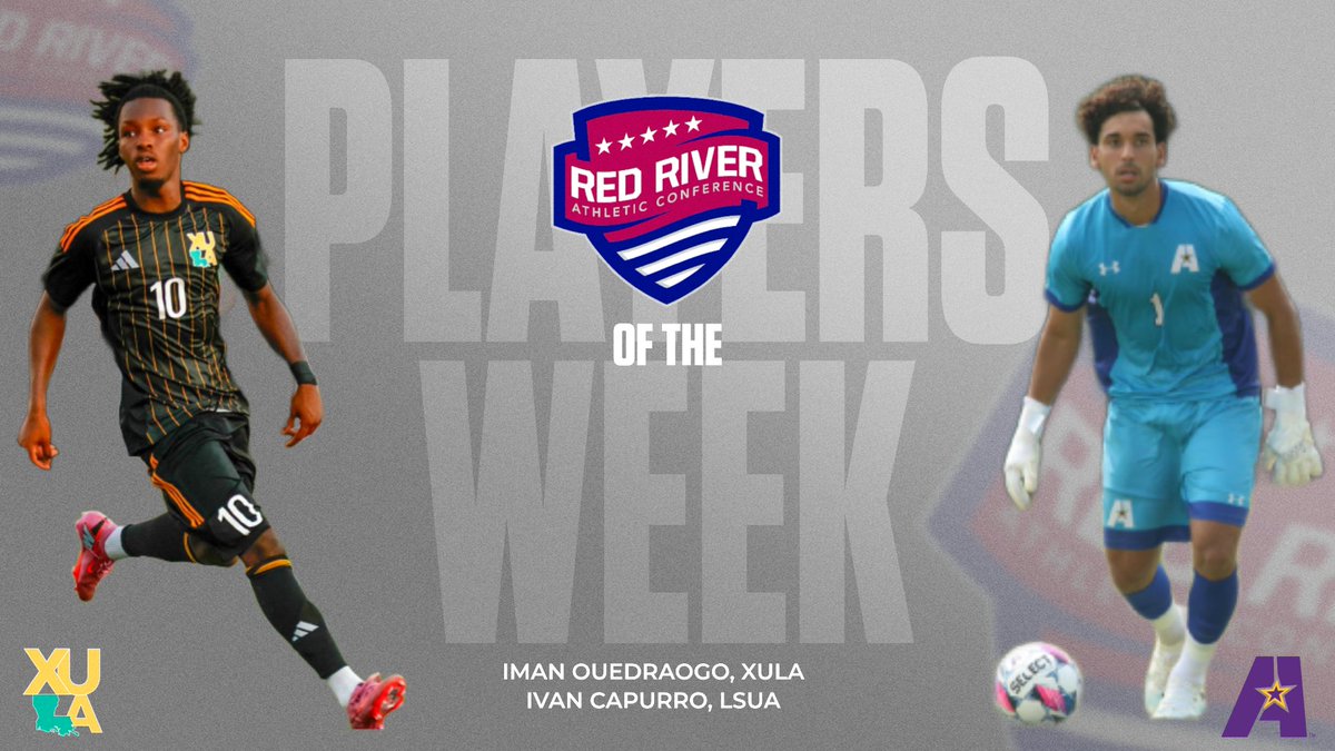 Iman Ouedraogo of <a href="/xulagold/">XULA Athletics</a> was named RRAC men's soccer offensive player of the week, and Ivan Capurro of <a href="/lsuagenerals/">LSUA Generals</a> earned defensive player of the week for Aug. 18-24. Story: redriverconference.com/general/2025-2…