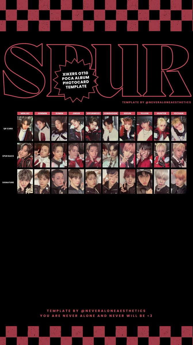 neveraloneaesth's tweet image. Sorry for the delay! But the Xikers OT10 Template is done 🥳

Thank you to everyone who helped! ❤️

#xikers #xikerstemplate #xikersphotocard #xikersot10 #xikerstemplates #minjae #yechan #sumin #hunter #yujun #jinsik #junghoon #junmin #hyunwoo #seeun #kpoptemplates