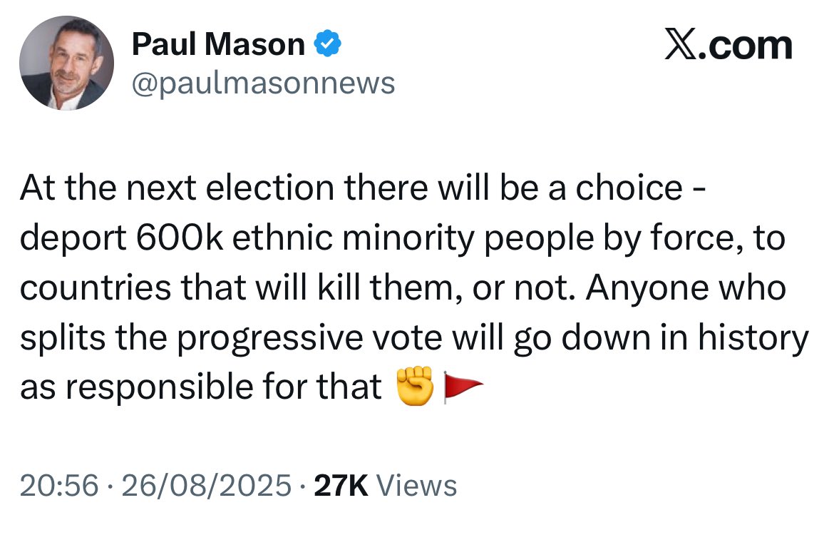 Somebody decided Labour didn’t need libs or the left, because they were going to construct a crushing electoral bloc of centrists and Reasonable Tories. Except it turns out there are very few Reasonable Tories, and they all vote Tory or Lib Dem. Who was it that did that?