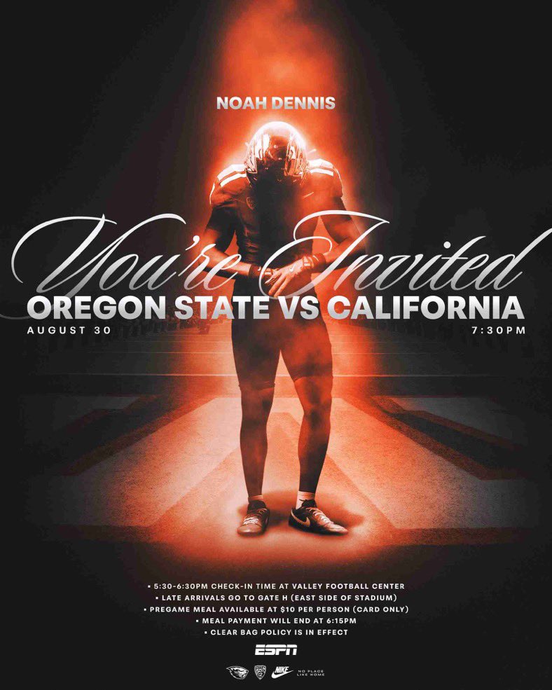 Thank you <a href="/BeaverFootball/">Oregon State Football</a>  for the invite!