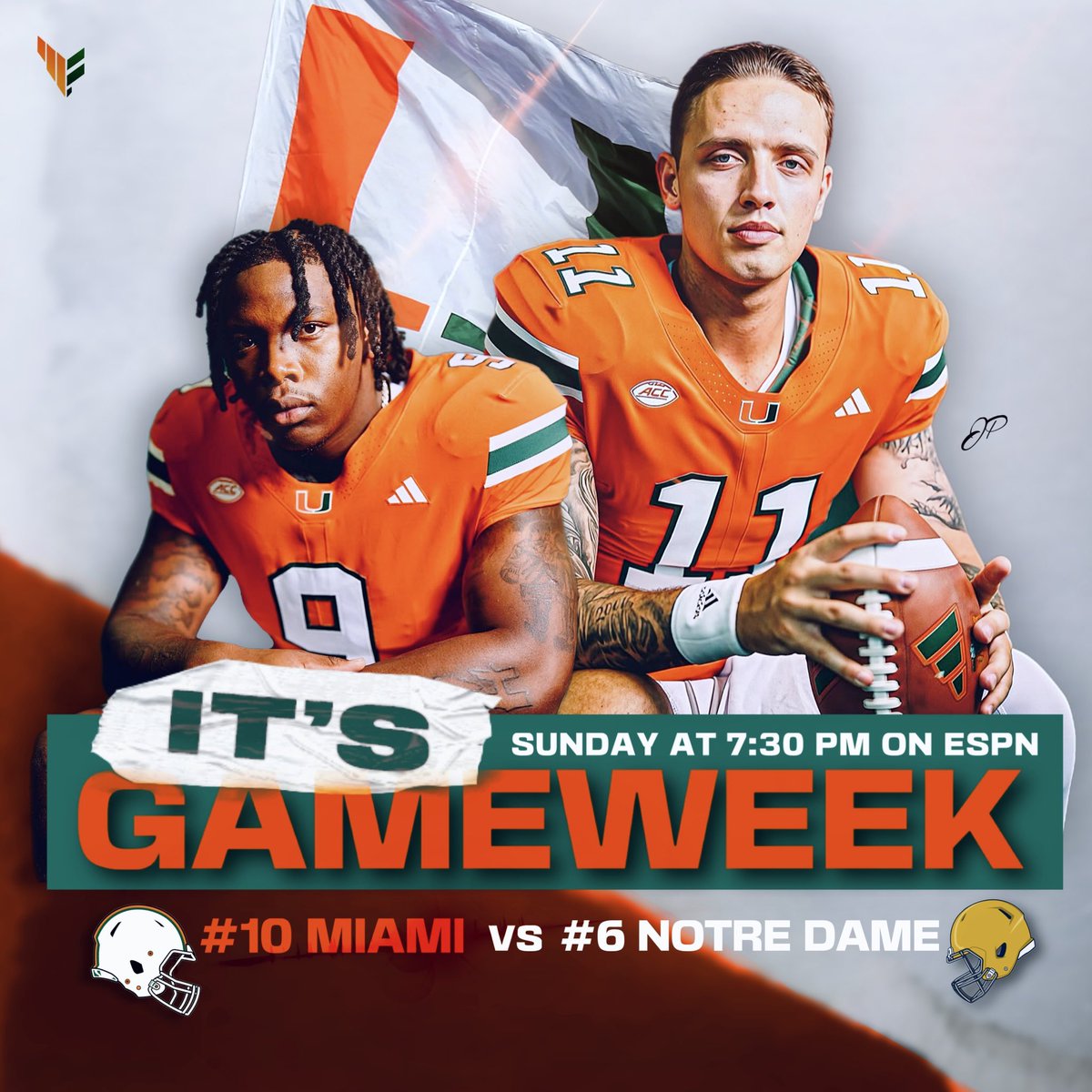 IT’S GAMEWEEKKKK! ✋🏾🤚🏾
#GoCanes #BeatND 🧡💚