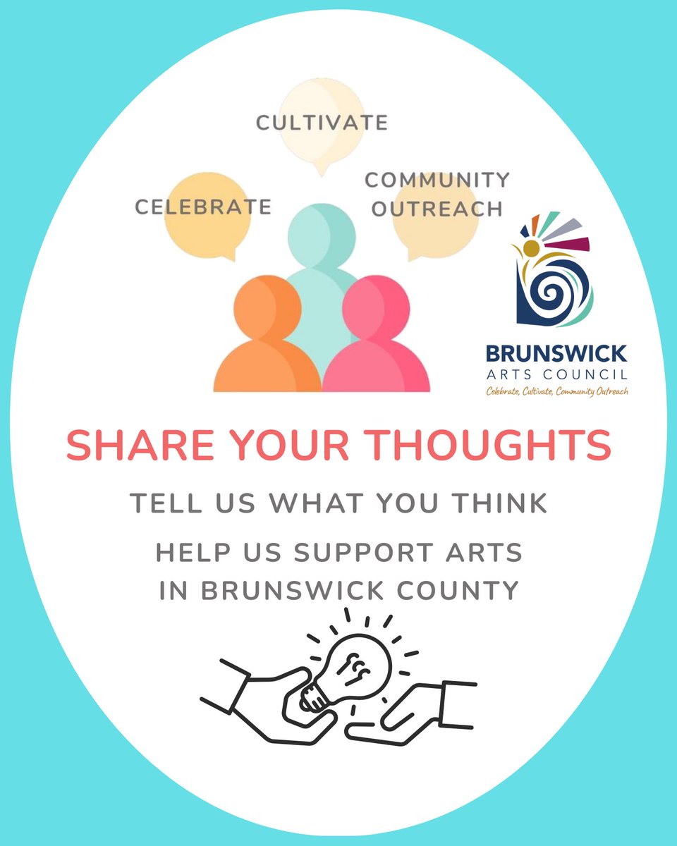 📣 The Brunswick Arts Council (BAC) is working to create a strategic plan for the next 2-3 years and wants your input! forms.gle/WTwWrEFCetiQVM…

All #BrunsCo community members are invited to take a short survey and share your thoughts about BAC, its services/programs, community