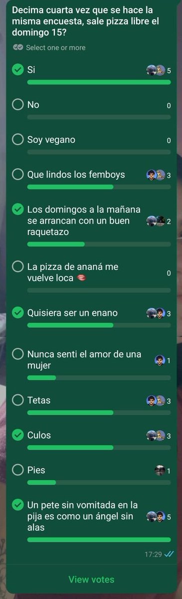 La parte mas divertida de la juntada es la encuesta