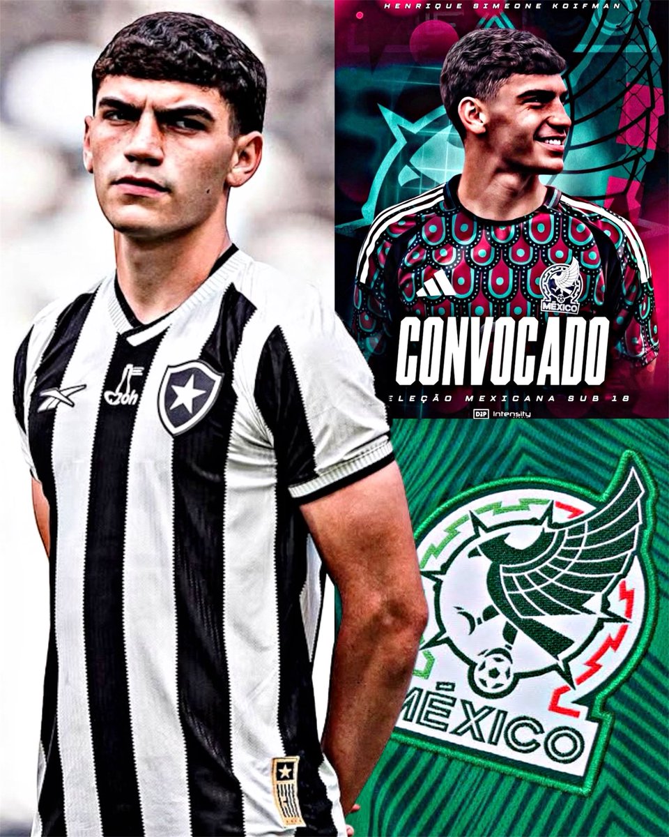 AllFutbolMX's tweet image. 🌟🇧🇷 OFFICIAL: 18-year-old Botafogo defender, HENRIQUE SIMEONE, has been called up to Mexico’s U18! 

“Very happy and motivated for my first call up to the Mexican National Team; 

It will be an honor to wear this shirt and represent the country where my dad was born”. 🇲🇽❤️