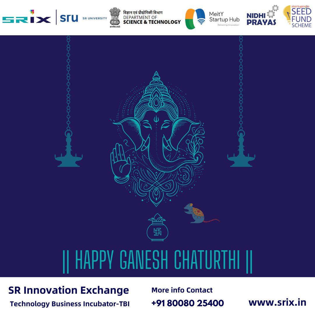 srixincubator's tweet image. Team SRiX -SR Innovation Exchange extends heartfelt wishes to everyone. 🌸
.
May Lord Ganesha bless us all with #Wisdom, #Prosperity, and #Success in every #NewBeginning. 🙏
✨
.
Happy Ganesh Chaturthi✨
