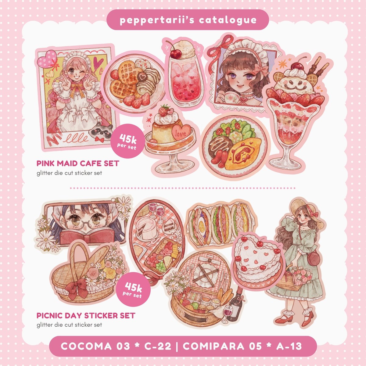 (1/3) shares appreciated

HELLAUR… Here’s my catalogue for COCOMA3 and Comipara5 + mailorder!

📆 PO period: 24-31 Agustus 2025
❤️ COCOMA DAY 03 - Booth C-22
❤️ Comipara 05 - Booth A-13

PO form:
forms.gle/QXMginK5LCpaSm…

#cocoma3 #cocoma3catalogue #comipara5 #comipara5catalogue