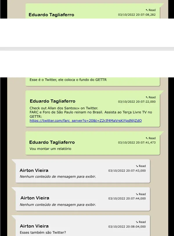 RicardoRoveran's tweet photo. Então quer dizer que o Moraes queria tirar a Gettr inteira do ar porque @allanconta5 estava falando sobre as FARC e Foro de São Paulo?!

O incômodo era tanto que ele chegou a dizer “Ontem à noite, ele falou que bloqueia mesmo kkk”. https://t.co/7Y2DFPupyn