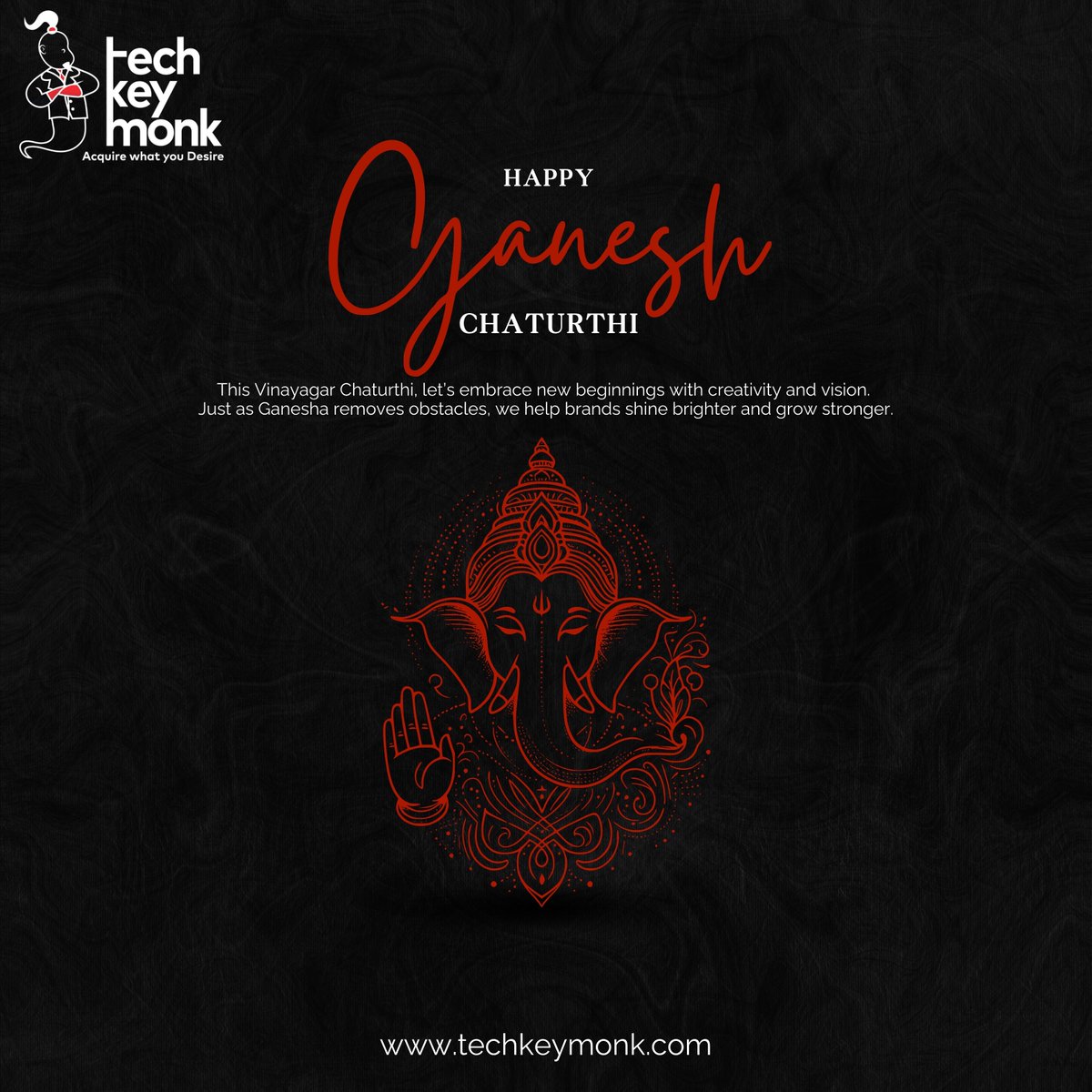 TechKeyMonk's tweet image. 🛕✨ Happy Ganesh Chaturthi! ✨🛕
Just like Lord Ganesha clears the path 💡,
we help brands overcome creative blocks and shine brighter. 🌟
techkeymonk.com
#GaneshChaturthi #VinayagarChaturthi #GanpatiBappaMorya #CreativeAgency #TechKeyMonk #BrandBuilding #DesignThinking