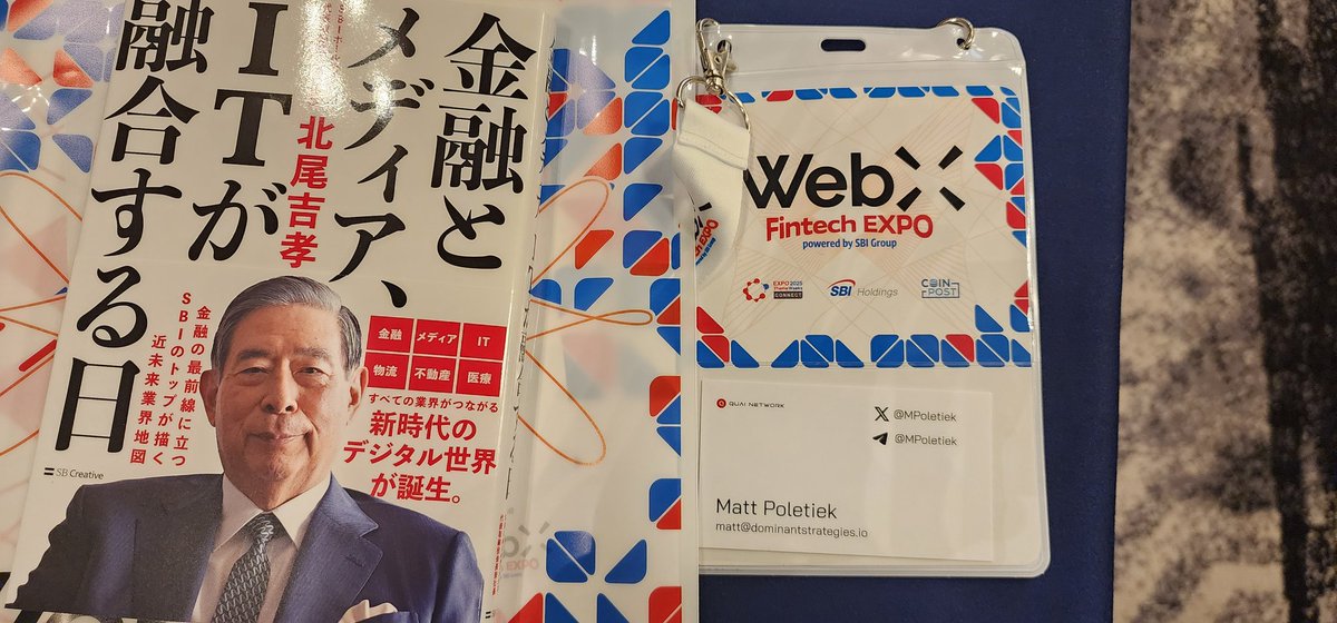Matt (@mpoletiek) on Twitter photo Today I fly back to 🇺🇸 from 🇯🇵.
We learned a lot about the crypto market out here and got to meet one of our Ambassadors at <a href="/QuaiNetwork/">Quai Network ⚡️💵</a>
The vibes at <a href="/WebX_Asia/">WebX 2025 (Aug 25-26)</a> were great. A ton of startups and the entrepreneurial spirit was high.
People loved the vision of $QUAI and $QI and Today I fly back to 🇺🇸 from 🇯🇵.
We learned a lot about the crypto market out here and got to meet one of our Ambassadors at <a href="/QuaiNetwork/">Quai Network ⚡️💵</a>
The vibes at <a href="/WebX_Asia/">WebX 2025 (Aug 25-26)</a> were great. A ton of startups and the entrepreneurial spirit was high.
People loved the vision of $QUAI and $QI and