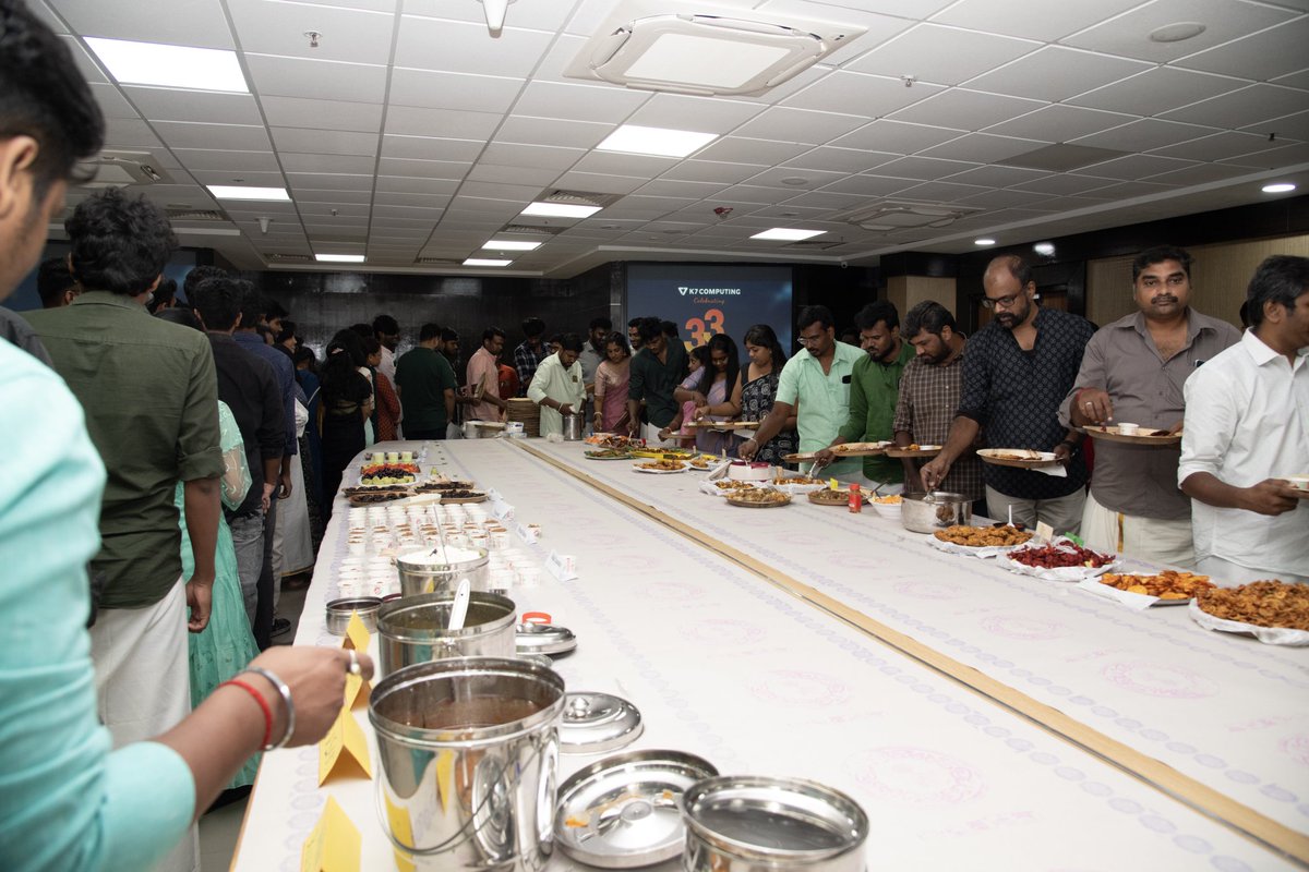 k7computing's tweet image. K7’s Celebration W33K ends with a spectacular finale! Our team celebrated our 33rd anniversary by creating a feast of mouth-watering delicacies. Our Founder & CEO Kesavardhanan J also addressed K7ites, emphasising that cybersecurity is our purpose.
#K733 #CelebrationW33K
