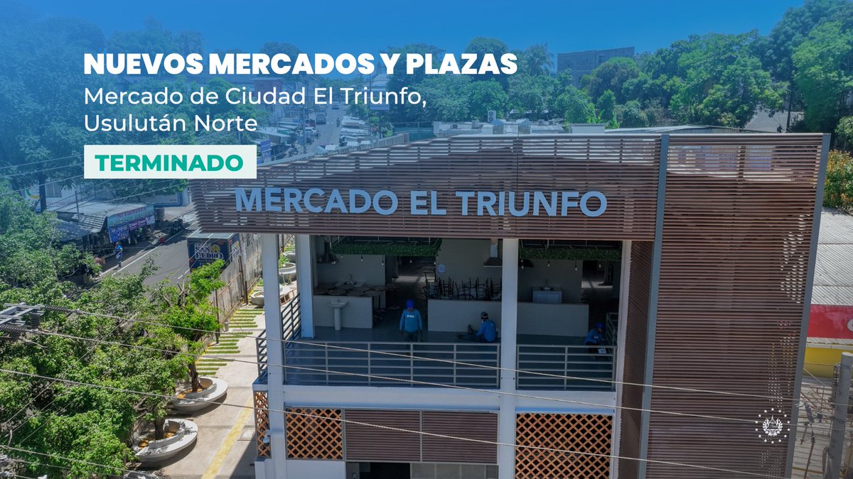 Casa Presidencial 🇸🇻 (@presidenciasv) on Twitter photo El Mercado de Ciudad El Triunfo también se renovó bajo la coordinación de la Dirección de <a href="/mercadosSV/">Mercados Nacionales</a>.
Ahora ofrece instalaciones seguras y ordenadas que fortalecen la economía local. 🇸🇻 El Mercado de Ciudad El Triunfo también se renovó bajo la coordinación de la Dirección de <a href="/mercadosSV/">Mercados Nacionales</a>.
Ahora ofrece instalaciones seguras y ordenadas que fortalecen la economía local. 🇸🇻