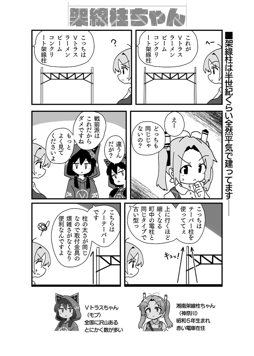 #架線柱ちゃん の架線柱漫画を描いたんです、こういう路線でいいのか・・・？（？？？）
