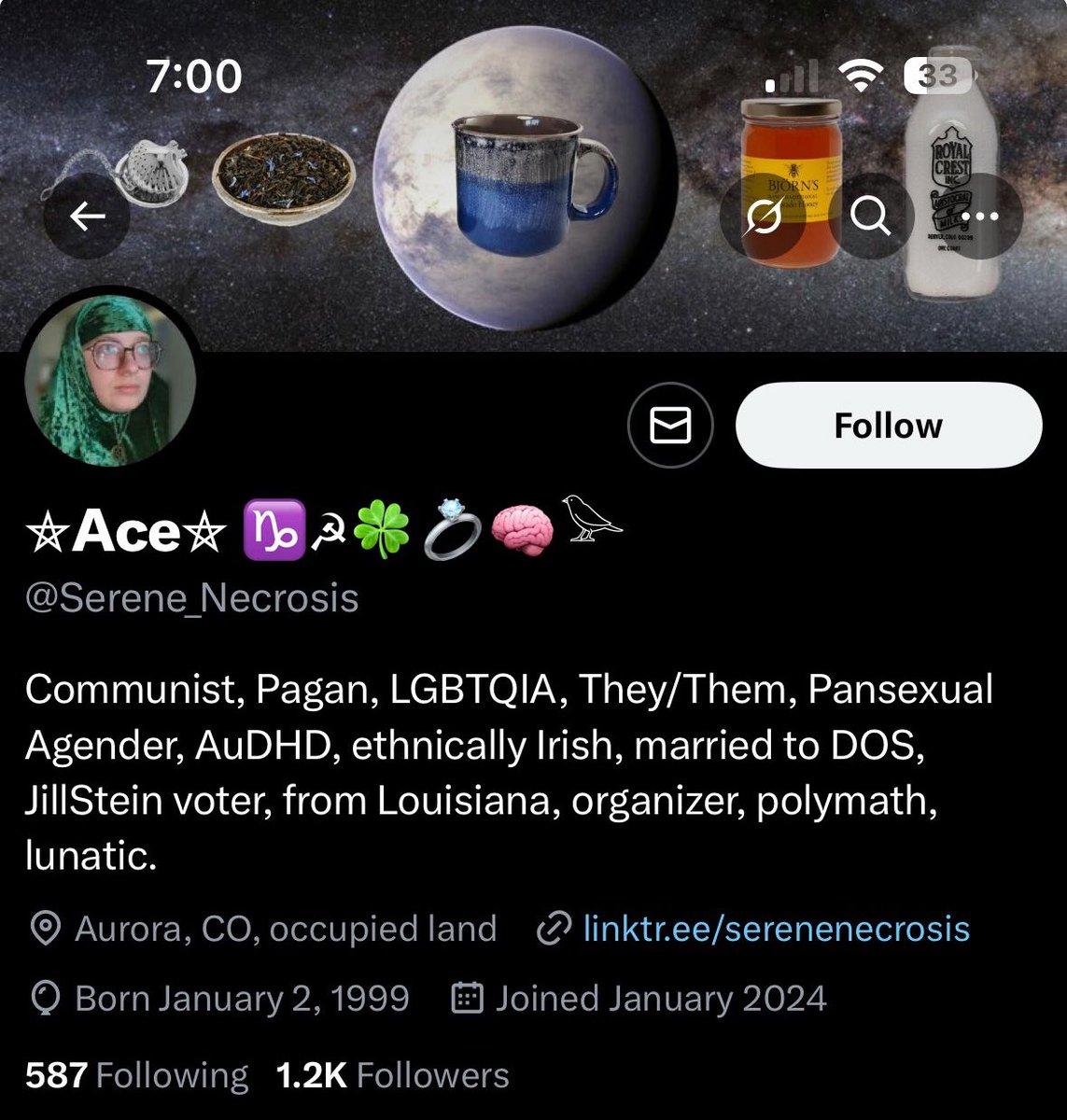 Maybe it's a millennial thing but this account is mainly funny (IMO) b/c her "secularized hijab" is actually a pretty galling example of cultural appropriation.