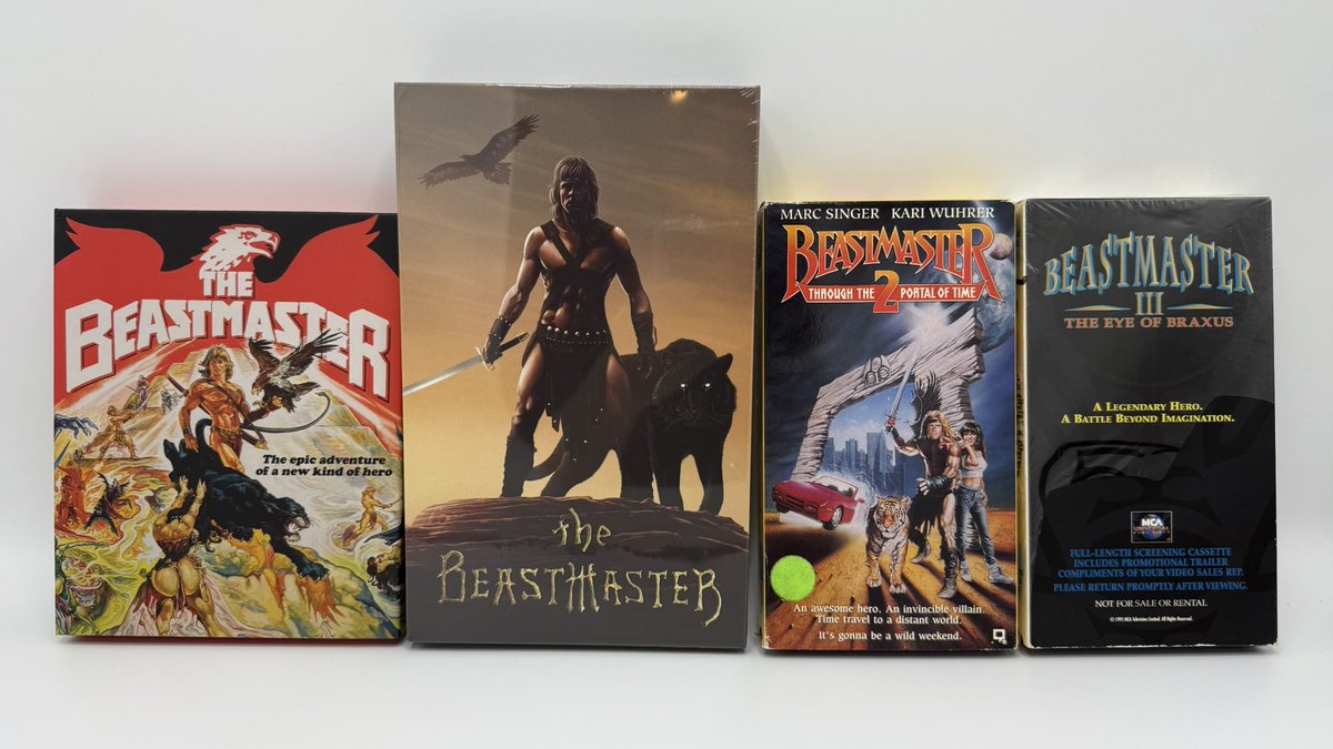 Adam Rackoff (@adamrackoff) on Twitter photo My BEASTMASTER #PhysicalMedia collection:
1) THE BEASTMASTER 4K Ultra HD + Blu-ray — Limited Edition <a href="/VinegarSyndrome/">Vinegar Syndrome</a> Exclusive Magnet Clasp Box
2) THE BEASTMASTER — Limited Edition Deluxe LED VHS
3) BEASTMASTER 2: THROUGH THE PORTAL OF TIME — Original 1991 VHS
4) BEASTMASTER My BEASTMASTER #PhysicalMedia collection:
1) THE BEASTMASTER 4K Ultra HD + Blu-ray — Limited Edition <a href="/VinegarSyndrome/">Vinegar Syndrome</a> Exclusive Magnet Clasp Box
2) THE BEASTMASTER — Limited Edition Deluxe LED VHS
3) BEASTMASTER 2: THROUGH THE PORTAL OF TIME — Original 1991 VHS
4) BEASTMASTER