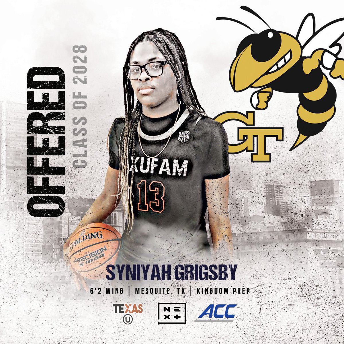 TXUBasketball's tweet photo. Congrats to our @NiyaahG13 on her recent BIG ACC offer from @CoachKarenBlair  &amp; @GTWBB ‼️  Sophomore HS Campaign loading… Your @TXUBasketball family sees you kid..

#TXUFam🖤🧡 https://t.co/TNhfhntEmd