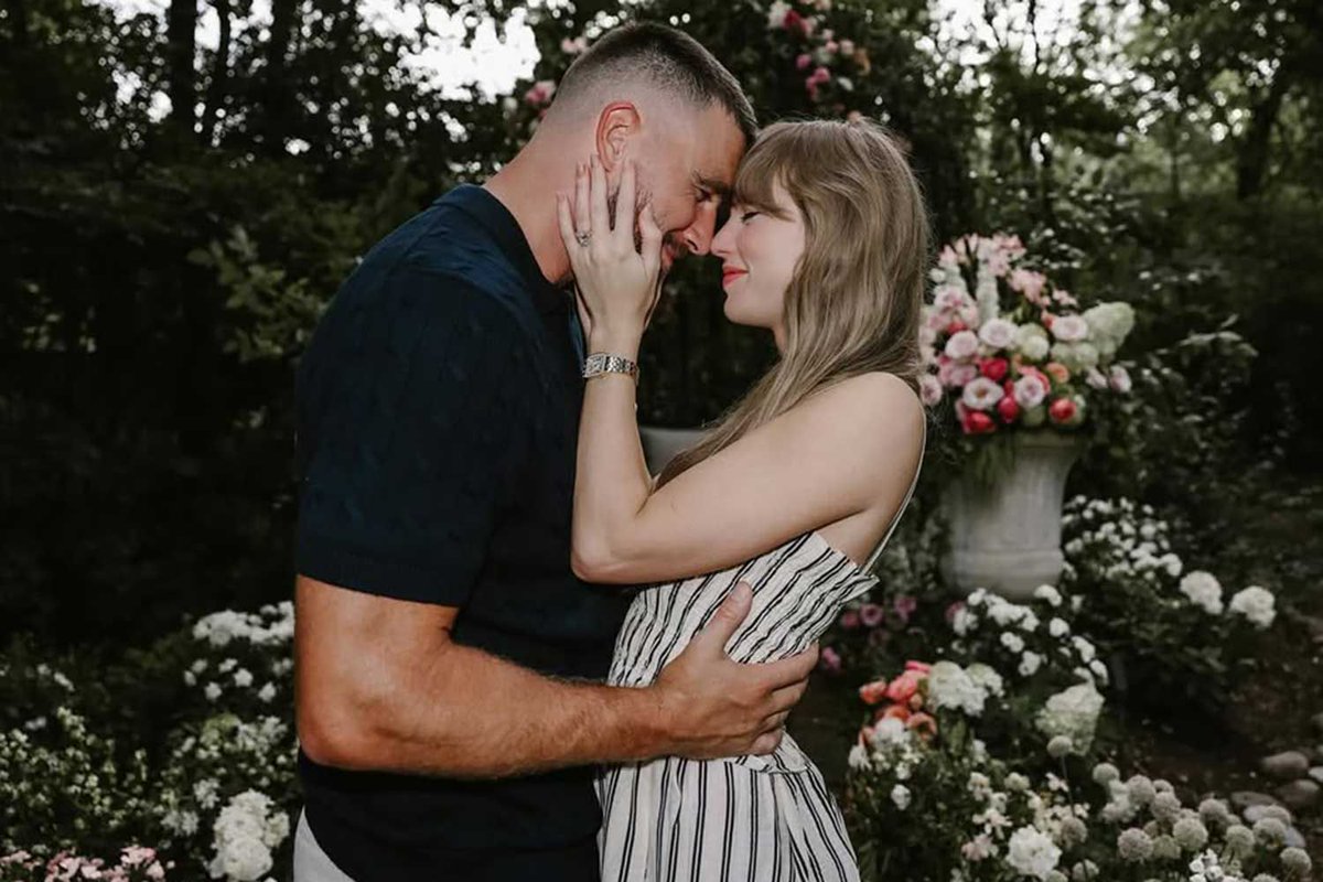 Taylor Swift and Travis Kelce are officially engaged. 💍
After a secret rose-garden proposal, the pop icon and NFL star revealed the news with a romantic photoshoot.