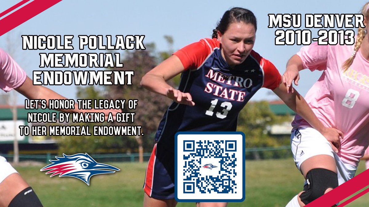 MSU Denver Athletics (@msudenversports) on Twitter photo Nicole Pollack Memorial Endowment:
Nicole wore the red and blue jersey with pride and played for <a href="/MSUDenverWSOC/">MSU Denver Women's Soccer</a> with passion! She made a difference in so many lives and now you can do the same.
givecampus.com/schools/Metrop… Nicole Pollack Memorial Endowment:
Nicole wore the red and blue jersey with pride and played for <a href="/MSUDenverWSOC/">MSU Denver Women's Soccer</a> with passion! She made a difference in so many lives and now you can do the same.
givecampus.com/schools/Metrop…