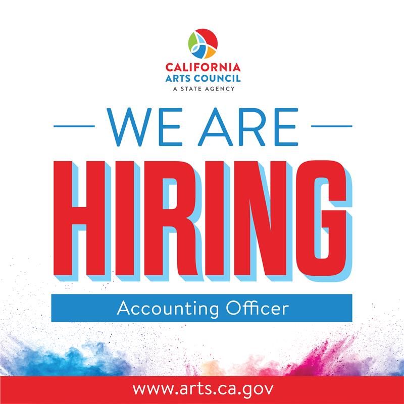 We are hiring! There's one week left to apply for the Accounting Officer position on our Operations team: arts.ca.gov/about/work-wit… 
#ArtsCA #Accounting #CAjobs