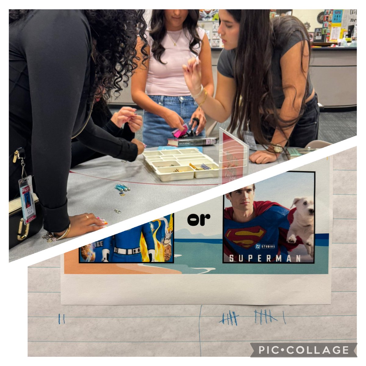 Last week, our most popular Makerspaces was the backpack charm station. 🐾
We also polled students about popular movies and the man of steel won! 📊