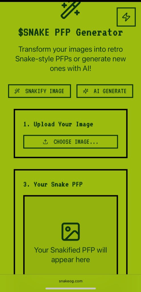 <a href="/tvbzify/">tab</a> You can “snakify” your pfp to make it look better snakeog.com/Pfps
$Snake always grow.