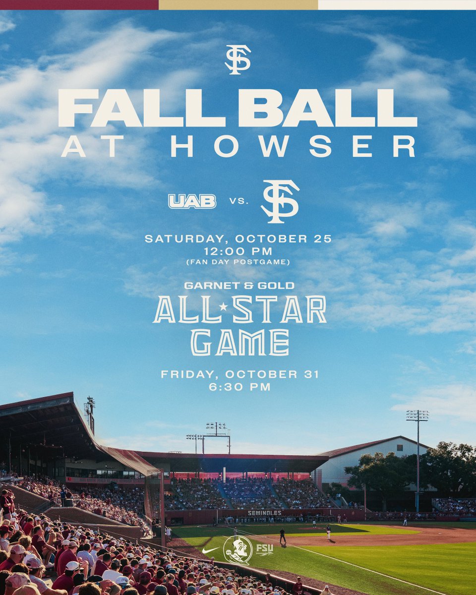 Fall Ball is coming to Howser!

⚾️ vs. UAB - 10/25
⚾️ Garnet &amp; Gold All-Star Game - 10/31