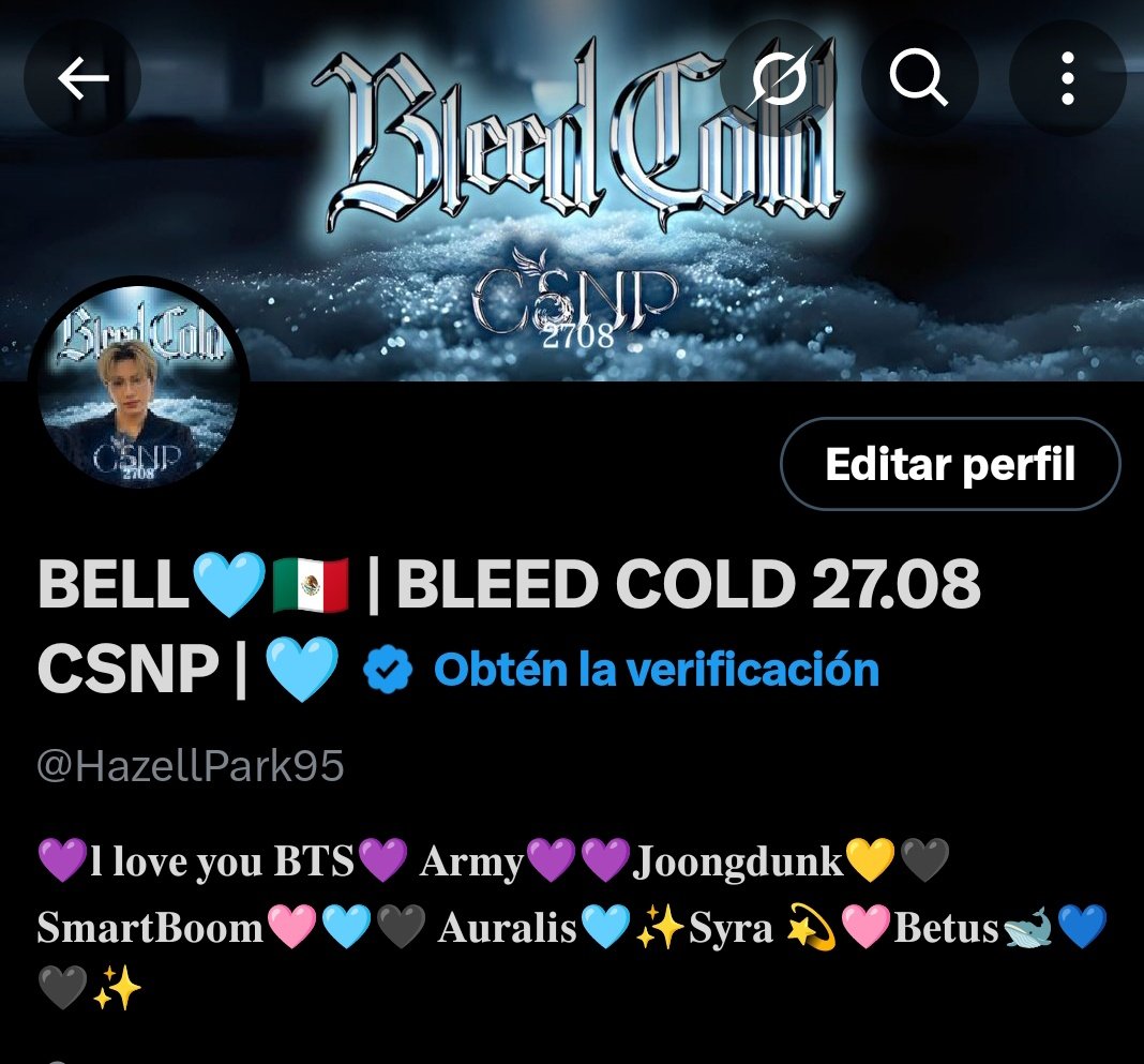 Bell95_13's tweet photo. I’m so happy to be part of this beautiful project. Smarty, I’m so proud of you, my sweet one.✨🩵

I participated from Mexico. 🇲🇽 

BLEED COLD STRONGER THAN FIRE

#BleedColdProject
#BleedCold_CSNP
#1DayToBleedCold 

@AuralisLatam @smart_csnp https://t.co/pTdyD6ZZby
