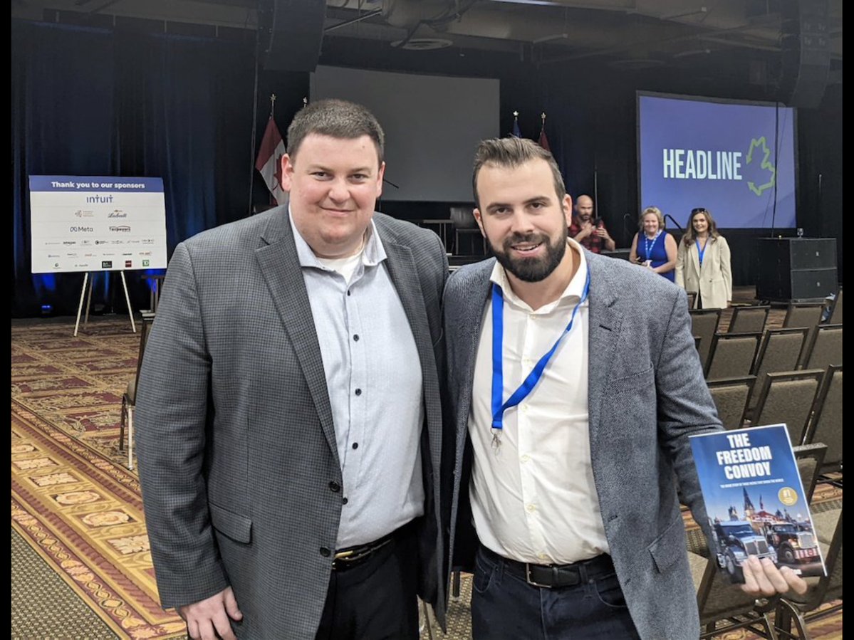 The Pearson Project (@projectpearson) on Twitter photo Here are noted bigots <a href="/AndrewLawton/">Andrew Lawton</a> and <a href="/AaronGunn/">Aaron Gunn</a> getting chummy over Andrew’s convoy book
Both get a taxpayer funded paycheque and sit in our House of Commons as Members of Parliament Here are noted bigots <a href="/AndrewLawton/">Andrew Lawton</a> and <a href="/AaronGunn/">Aaron Gunn</a> getting chummy over Andrew’s convoy book
Both get a taxpayer funded paycheque and sit in our House of Commons as Members of Parliament