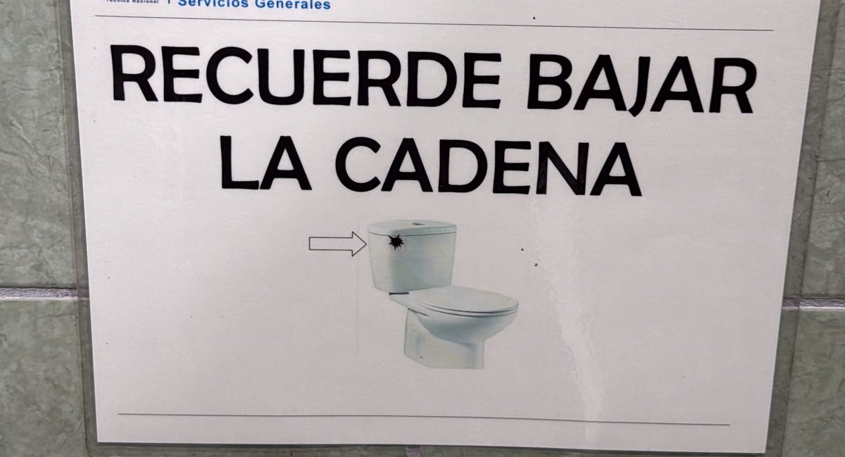 MainorAlonso's tweet image. solo acá en Costa Rica decimos “bajar la cadena” a esta acción en el servicio sanitario?