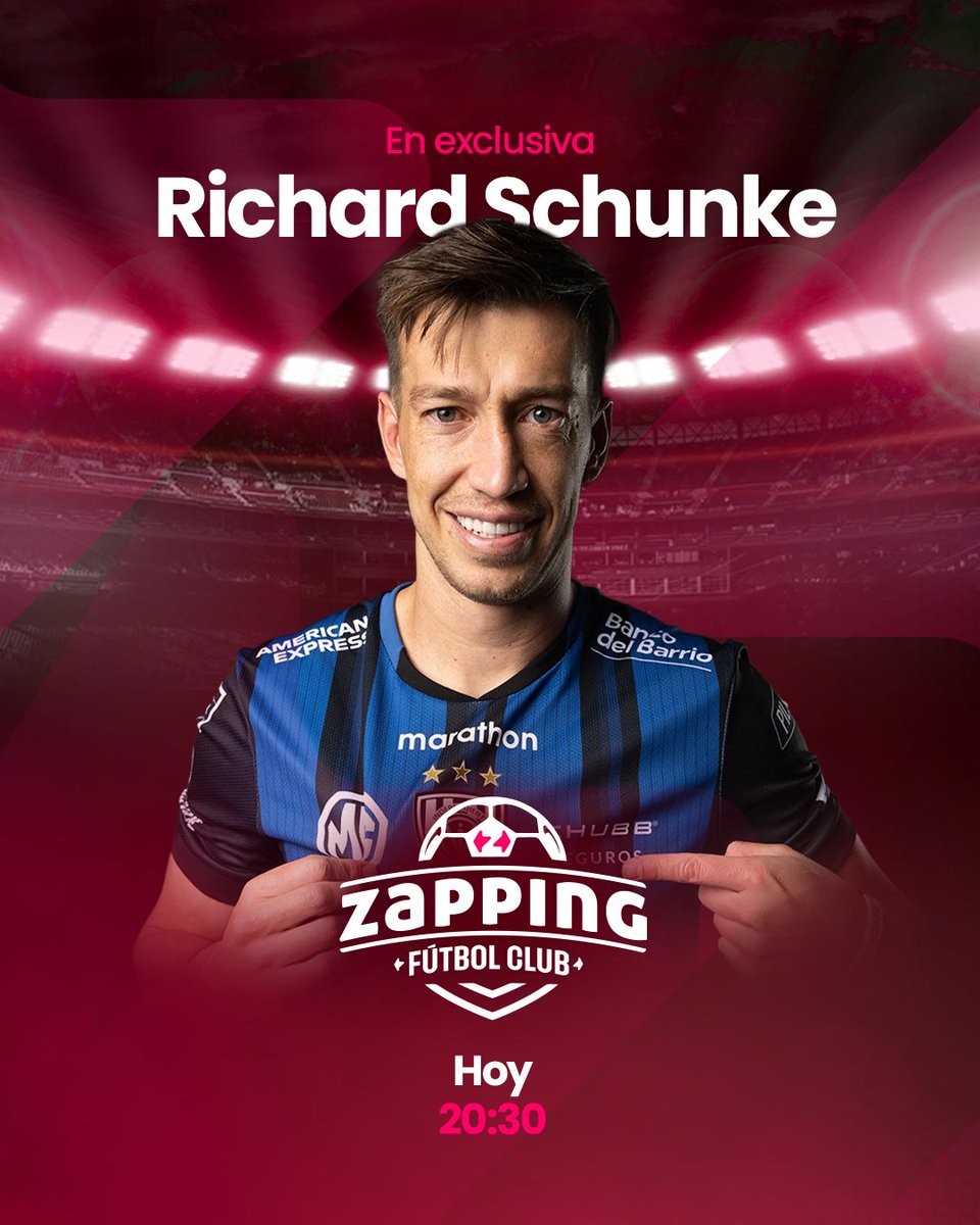 zapping_ecu's tweet image. Capitán y figura 💪🏻 

Richard Schunke nos acompañará esta noche en #ZappingFC 🤩 Conéctate desde las 20:30 ⏰

Deja tus preguntas aquí 👇🏻