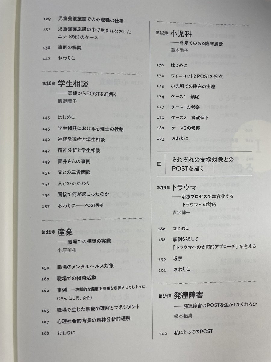 『POSTを描く』第Ⅱ部はこちら。SC(不登校、いじめ)、教育相談、単科精神科病院、児童養護施設、学生相談、産業、小児科の8論文。クライアント本人だけでなく、いかに周囲に働きかけるか、コンサルテーションするかも描かれています。現役バリバリの中堅臨床家が書く本部が本書の中核と思っています。