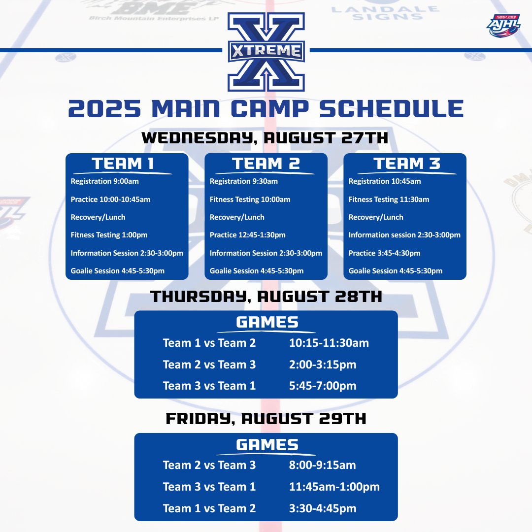 🔥 MAIN CAMP STARTS TOMORROW! 🔥

The Devon Xtreme Main Camp hits the ice tomorrow at the GFL Twin Arena!

Fans are invited to come out Wednesday through Friday to watch the future of the Xtreme battle for their spot on this season’s roster.