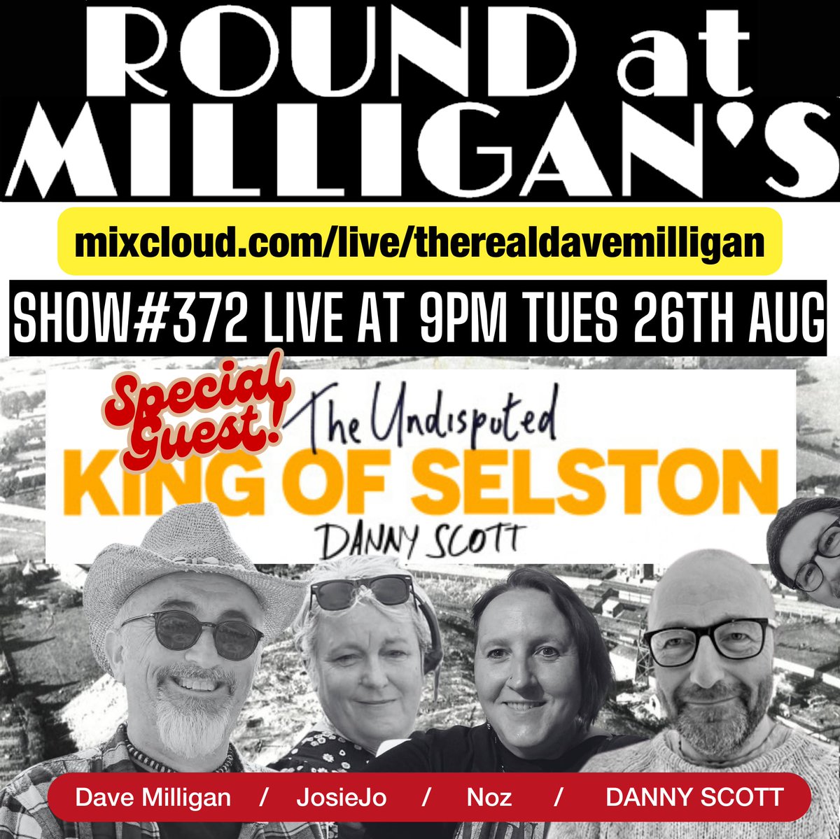 Wotcha! <a href="/weirdsistersnet/">Weird Sisters Network</a> with @roundatmilligan #373 featuring Danny Scott!  Interviews and legend-level waffle, plus great music, of course!  TUESDAY, AUGUST 26, 2025 @ 8 PM PT / 11 PM ET / WEDNESDAY, AUGUST 27, 2025, 4 AM GMT.  Join in chat!  weirdsistersradio.com