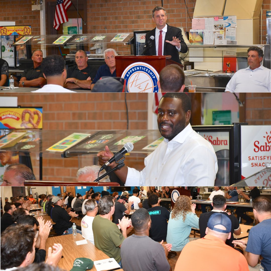 We’re grateful to <a href="/RepGabeAmo/">Congressman Gabe Amo</a> &amp; <a href="/Rep_Magaziner/">Congressman Seth Magaziner</a> for joining <a href="/LIUNALocal271/">LaborersLocal271</a> leadership and members at last night’s monthly meeting. 

Both Congressmen spoke about how growing up in strong union households shaped their lives and how they’re carrying that fight forward today.