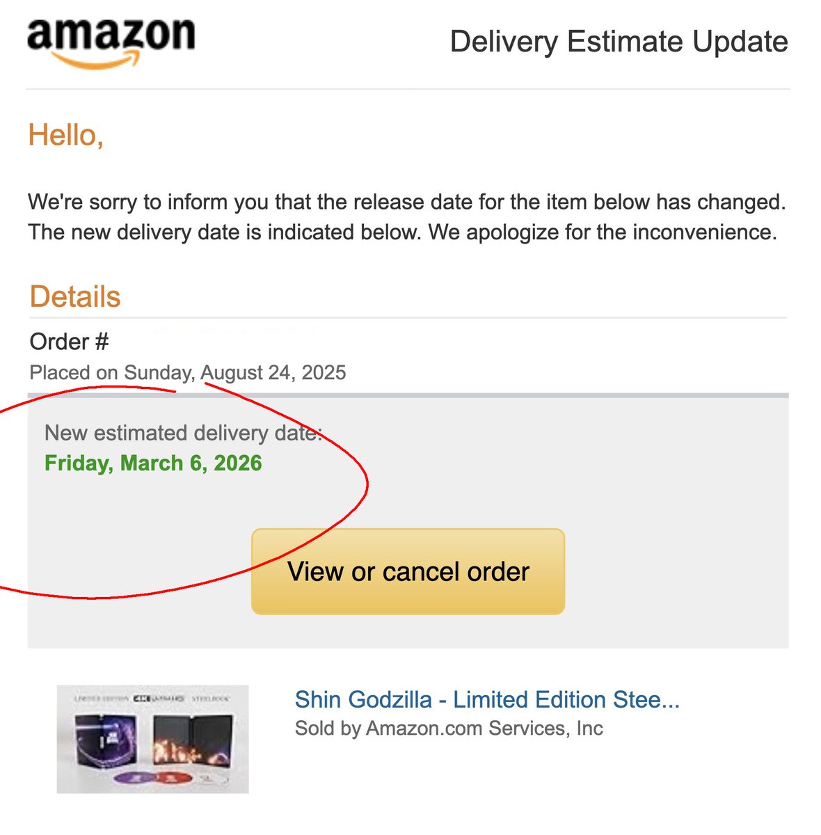 This is a hell of a long time to wait for the #ShinGodzilla #SteelBook.