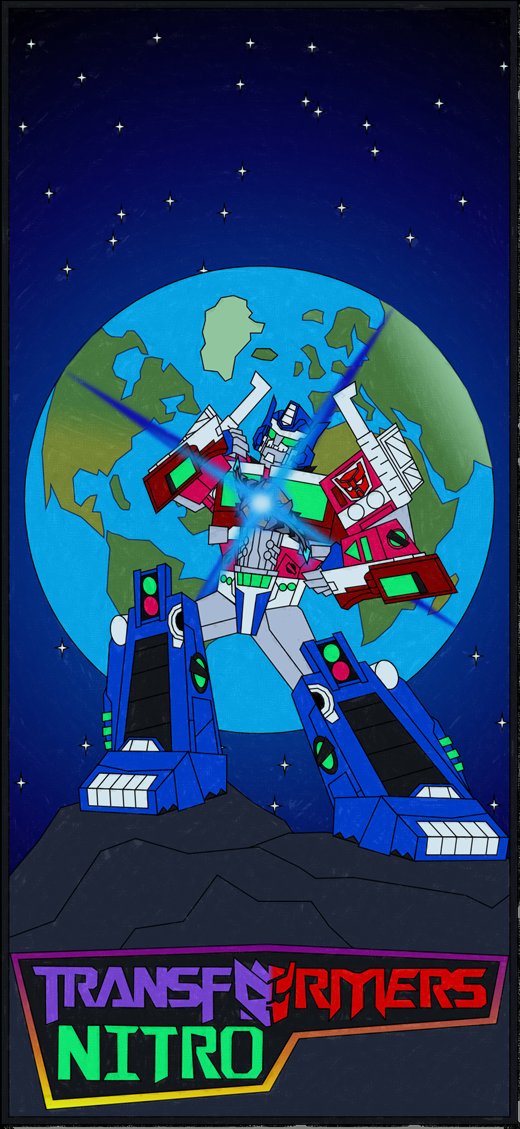 Updated my #transformersNitro Optimus poster to have his new colours, and made a phone wallpaper version too ^^