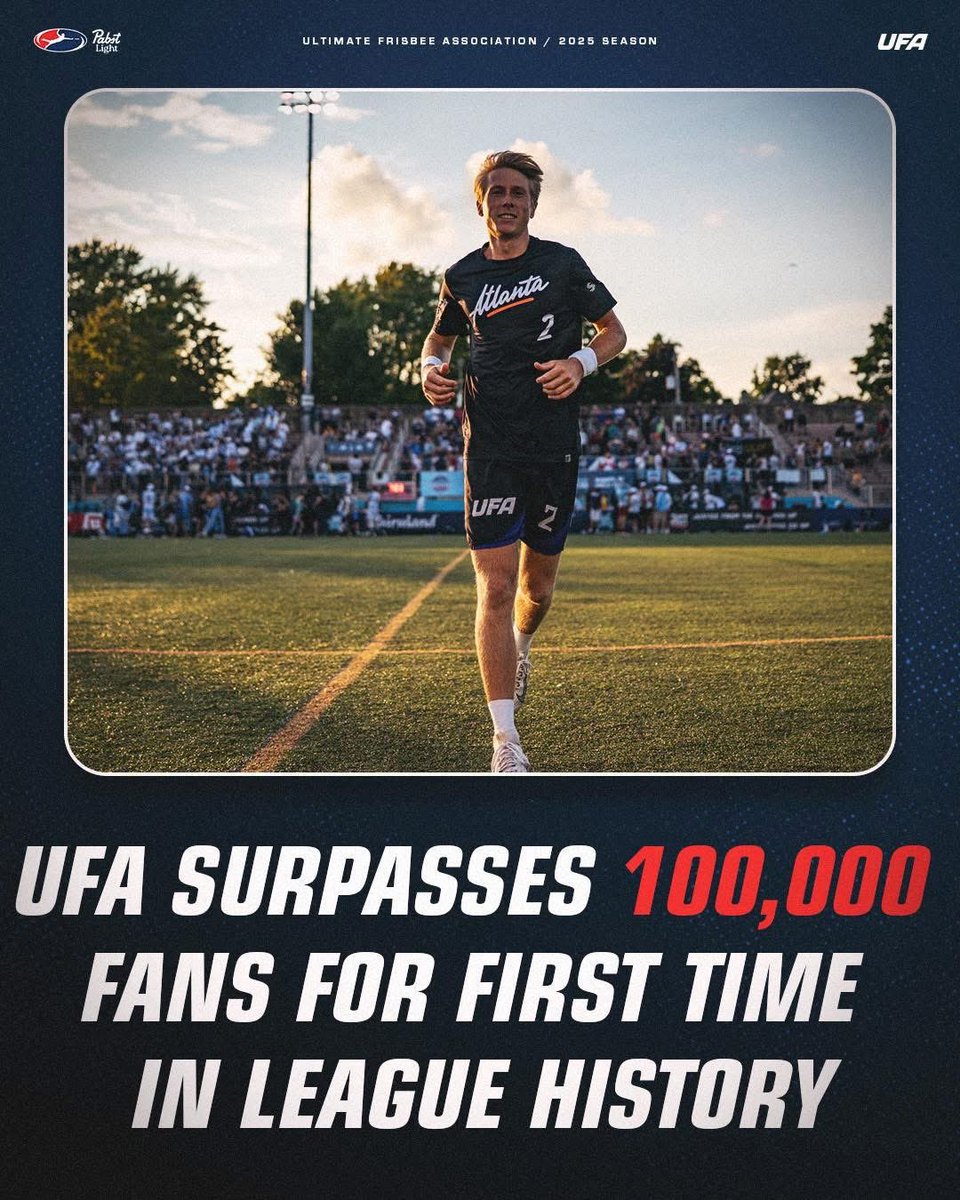 THANK YOU FANS 💛🥏

You made the 2025 season extra special. Over 100,000 of you attended a UFA game this year, setting a new standard for frisbee.

Thank you thank you thank you