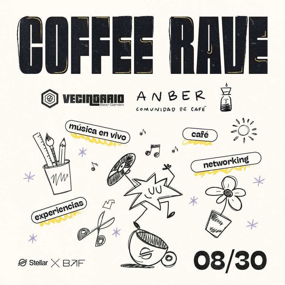 Hey bandita!   

Nos da gusto anunciarles que seremos host del 1er Coffee Rave en Cuernavaca organizado por <a href="/TheBAFNetwork/">BAF</a> y <a href="/Stellar_LATAM/">Starmaker by Stellar</a>

Una mañana para builders, creadores y curiosos. Ven a desconectarte de la rutina y conectarte con gente, música y experiencias que inspiran
